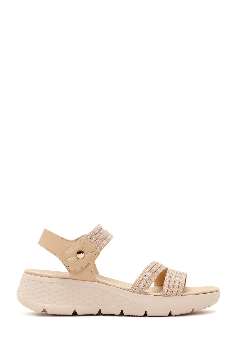 Women's Beige Chunky Sole Fabric Comfort Sandals 26SFE46426F | Derimod