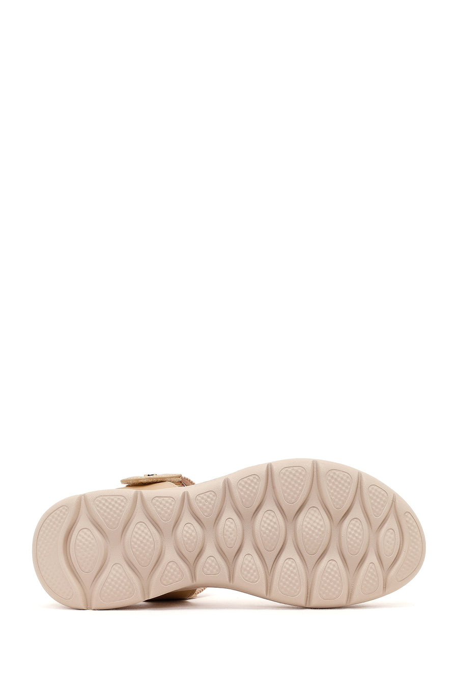 Women's Beige Chunky Sole Fabric Comfort Sandals