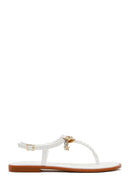 Woman White Accessory Toe-Post Sandals | Derimod