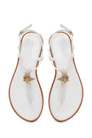 Woman White Accessory Toe-Post Sandals | Derimod