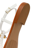 Woman White Accessory Toe-Post Sandals | Derimod