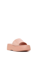 Woman Beige Thick-Soled Jelly Slippers | Derimod