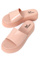 Woman Beige Thick-Soled Jelly Slippers | Derimod