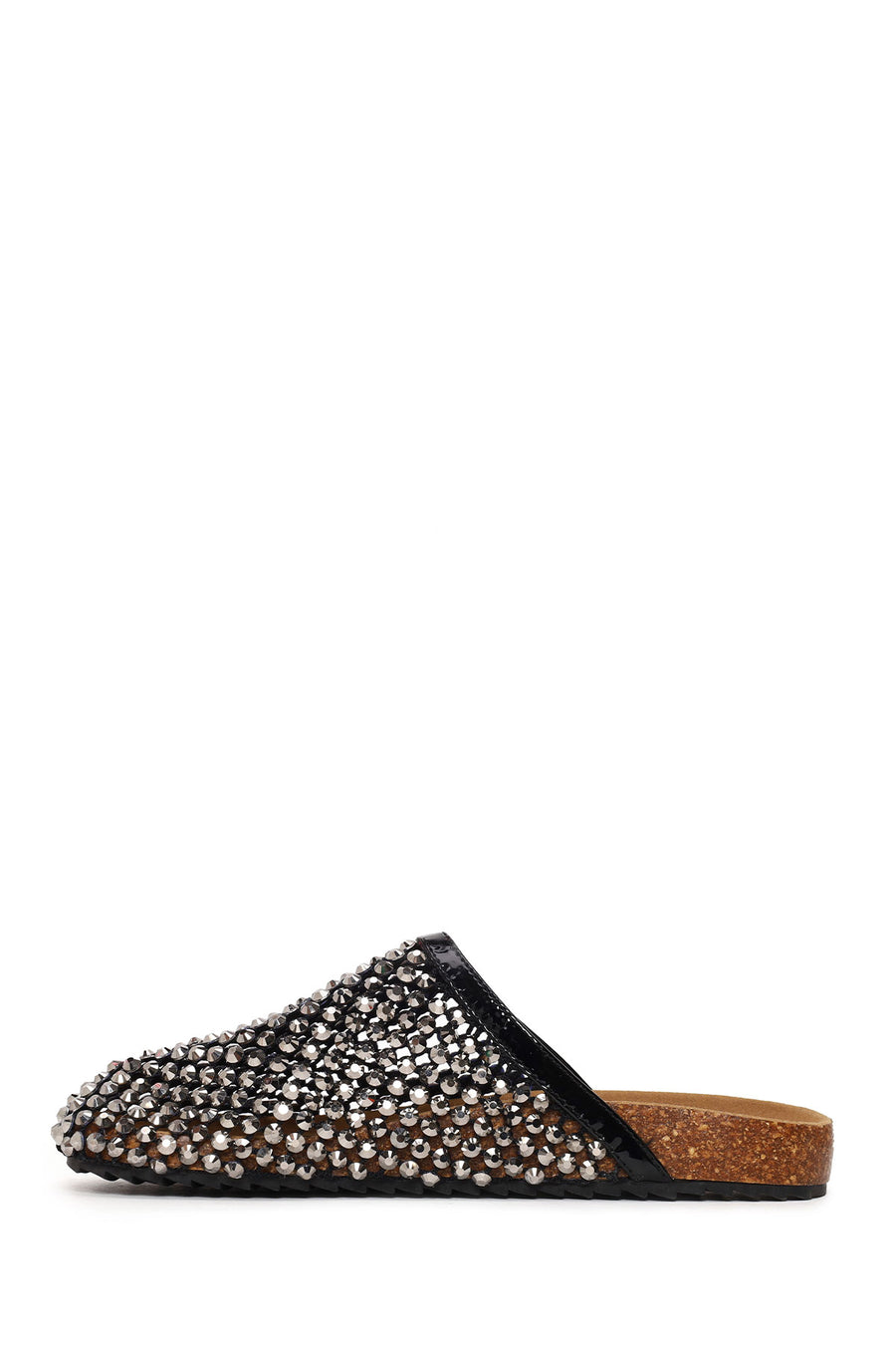Woman Black Embellished Mule Slipper