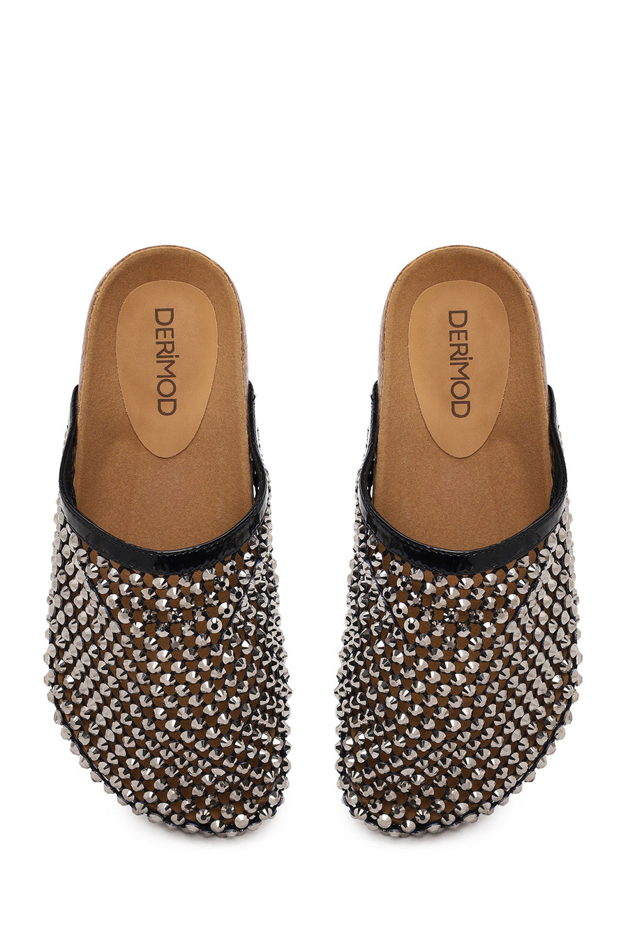 Woman Black Embellished Mule Slipper