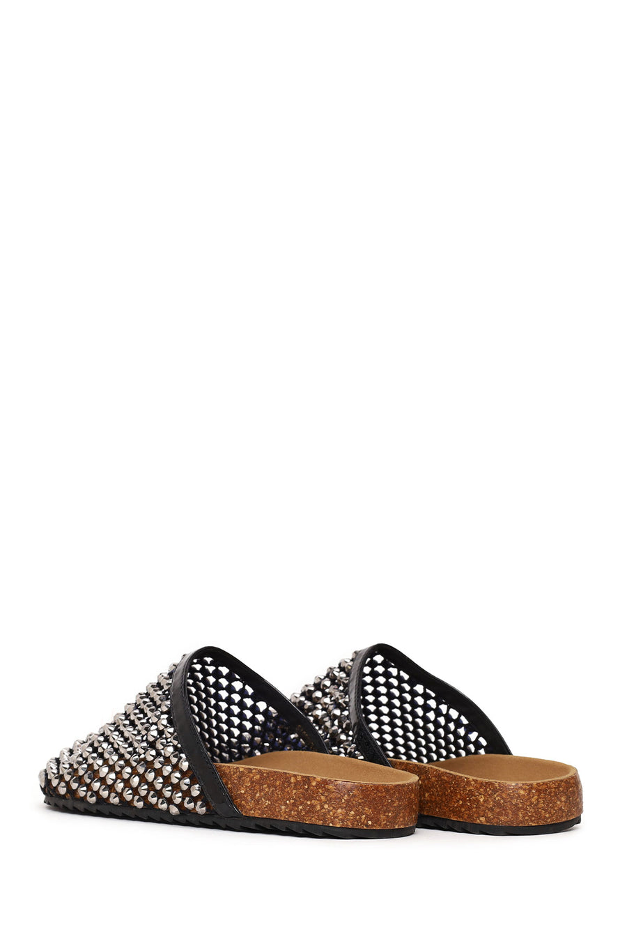 Woman Black Embellished Mule Slipper