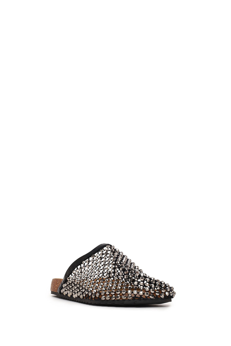 Woman Black Embellished Mule Slipper