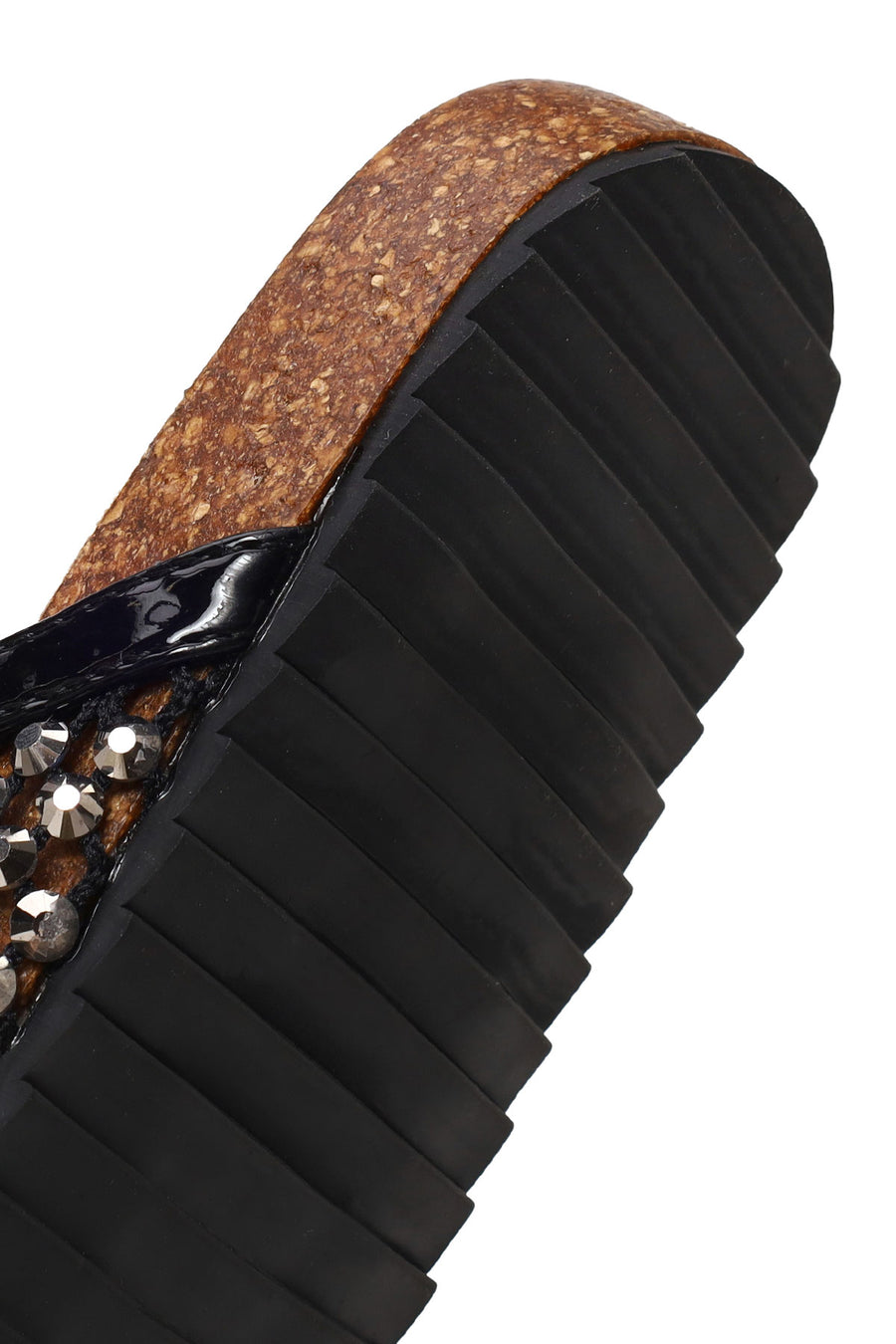 Woman Black Embellished Mule Slipper