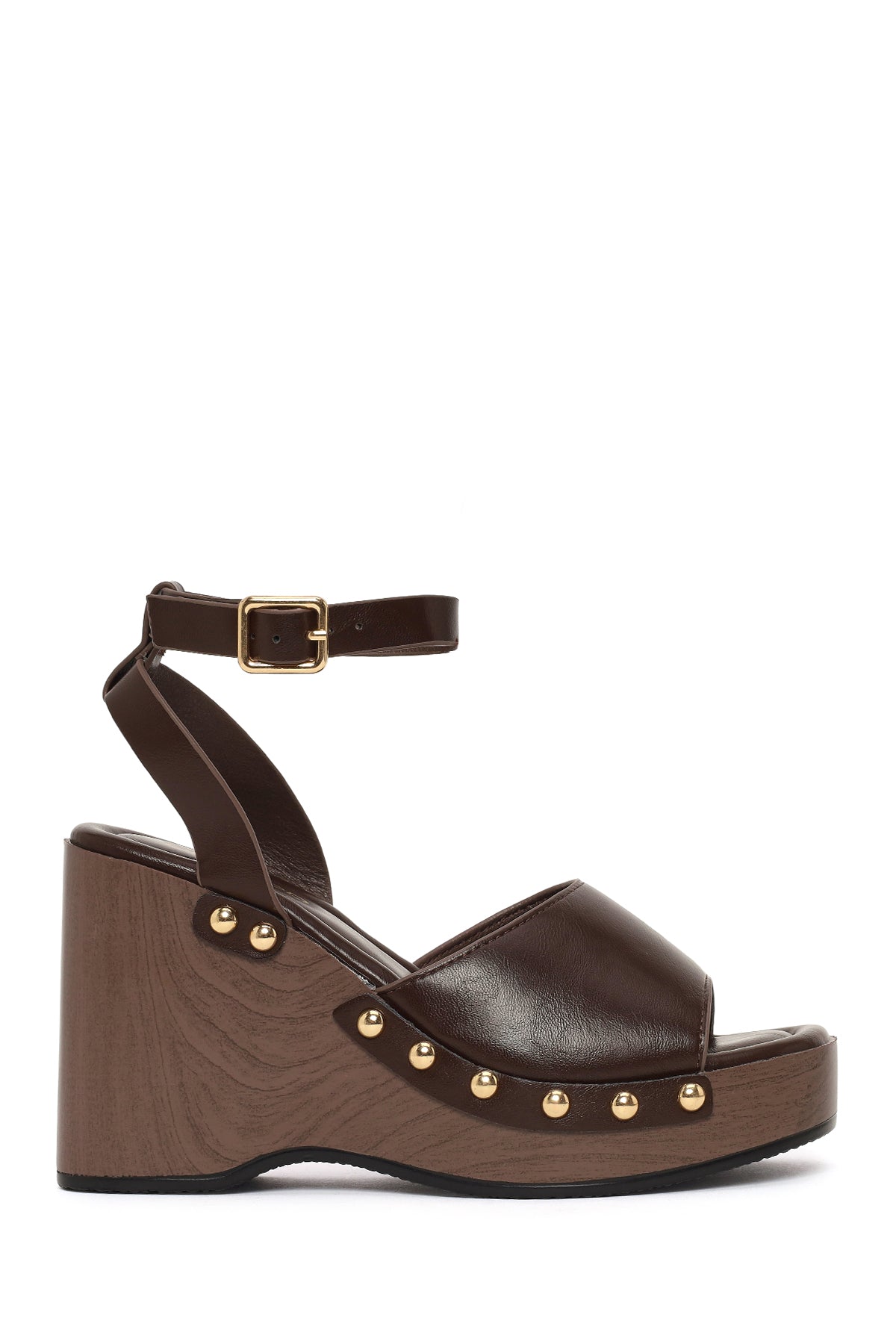 Woman Brown Ankle-Buckle Wedge-Heel Sandals 26SFE499618 | Derimod