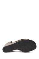 Woman Brown Ankle-Buckle Wedge-Heel Sandals | Derimod