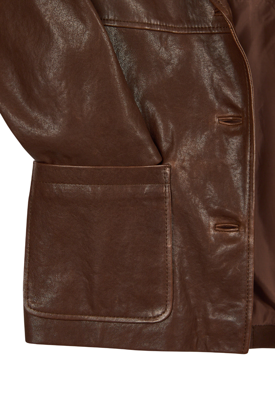Jill Woman Brown Short Leather Jacket