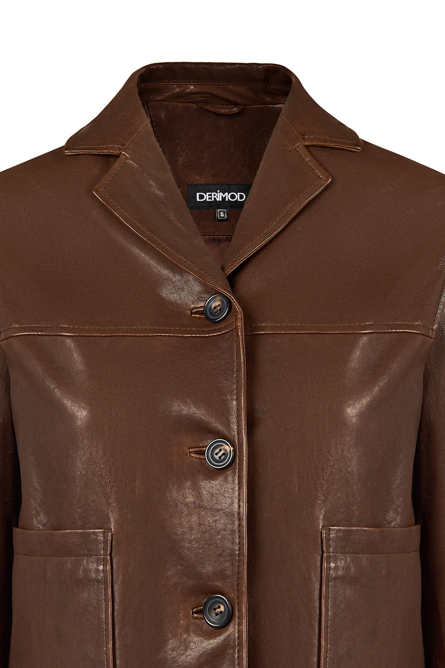 Jill Woman Brown Short Leather Jacket