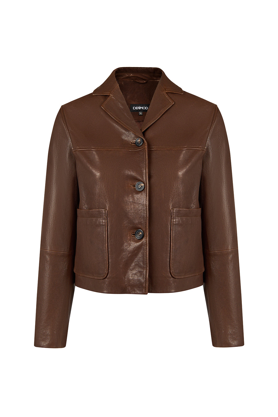Jill Woman Brown Short Leather Jacket
