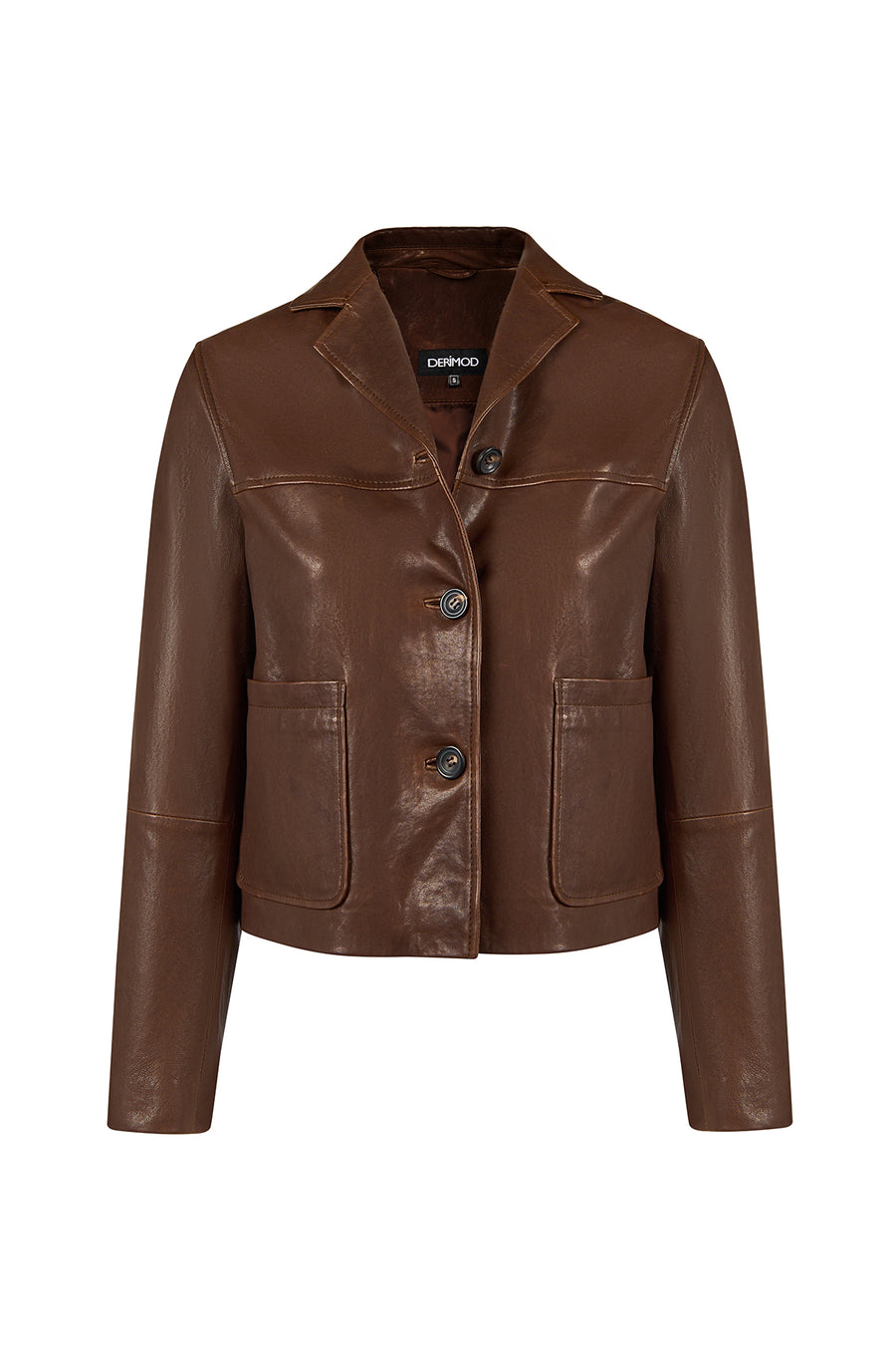 Jill Woman Brown Short Leather Jacket