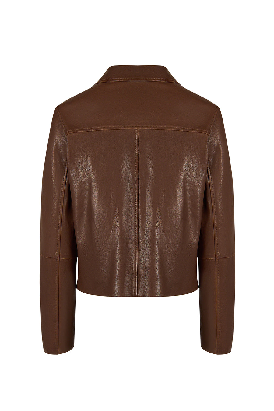 Jill Woman Brown Short Leather Jacket