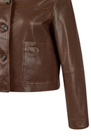 Jill Woman Brown Short Leather Jacket | Derimod