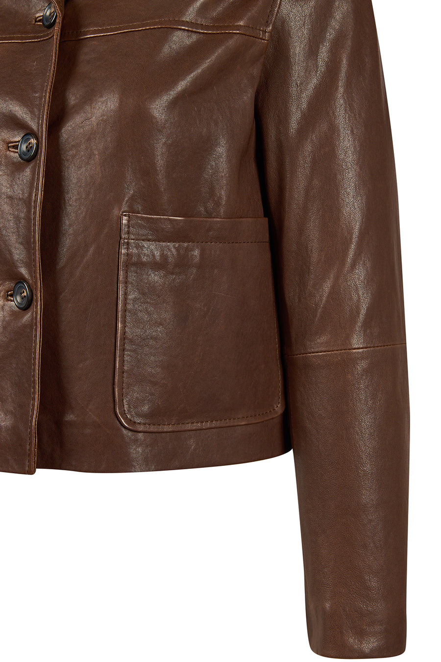 Jill Woman Brown Short Leather Jacket