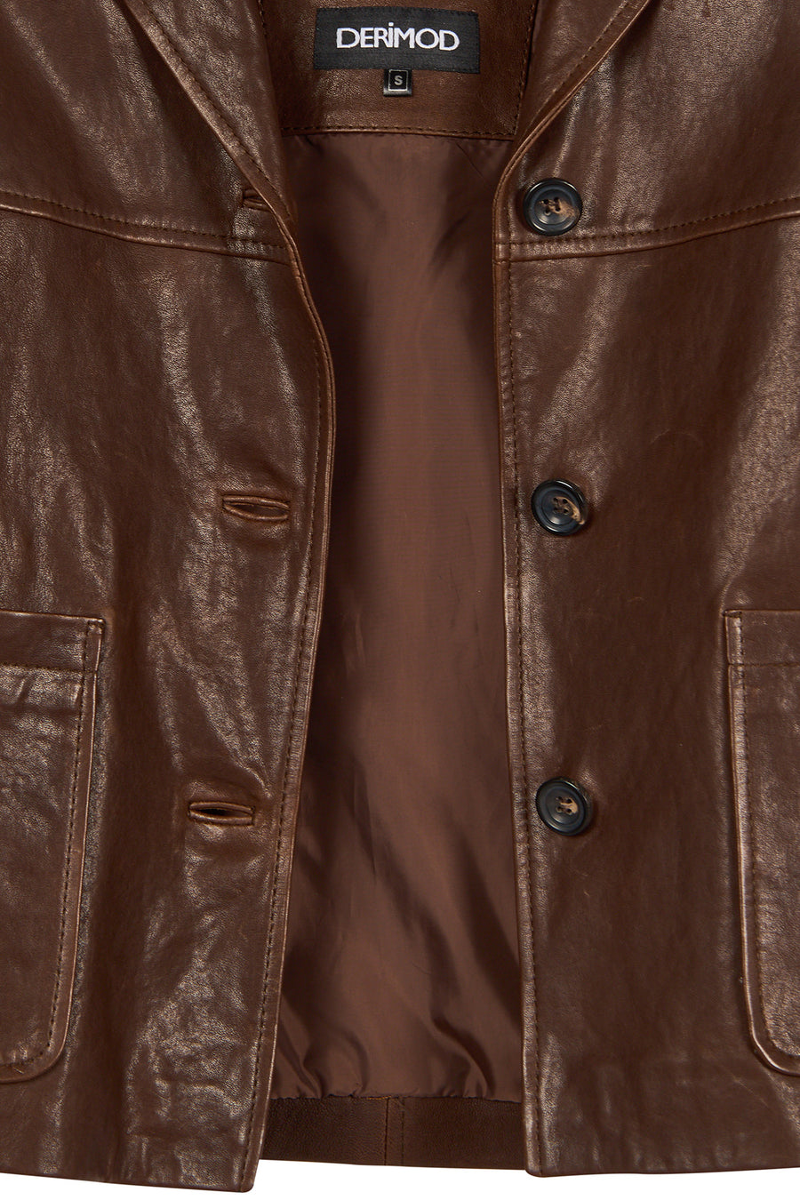 Jill Woman Brown Short Leather Jacket