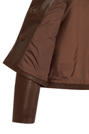 Jill Woman Brown Short Leather Jacket | Derimod