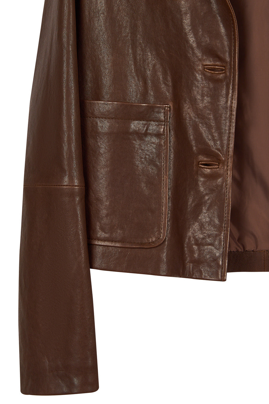 Jill Woman Brown Short Leather Jacket