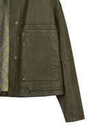 Madlen Kadın Yeşil Oversize Deri Ceket | Derimod