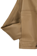 Madlen Woman Brown Oversize Leather Jacket | Derimod