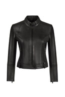 Maya Kadın Siyah Hakim Yaka Deri Ceket | Derimod