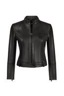 Maya Kadın Siyah Hakim Yaka Deri Ceket | Derimod