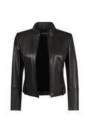 Maya Kadın Siyah Hakim Yaka Deri Ceket | Derimod