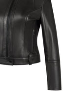 Maya Kadın Siyah Hakim Yaka Deri Ceket | Derimod