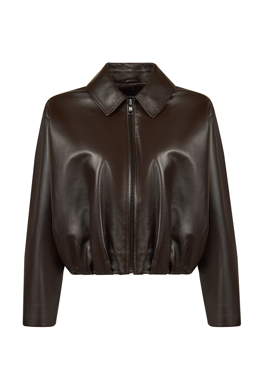 Como Woman Brown Oversize Leather Jacket