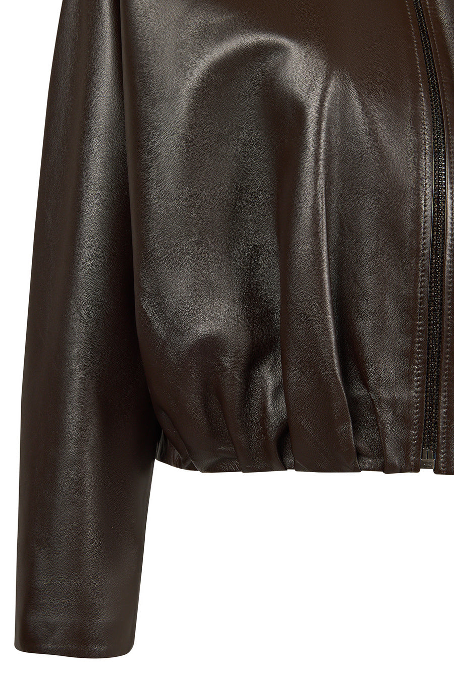 Como Woman Brown Oversize Leather Jacket