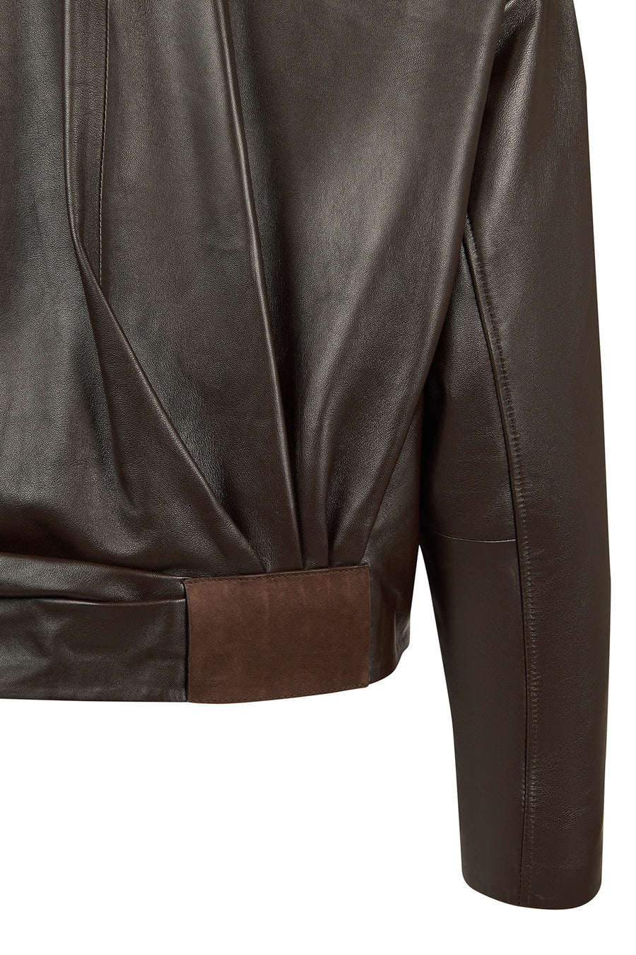 Como Woman Brown Oversize Leather Jacket