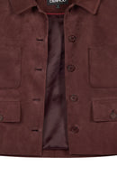 Cassandra Kadın Bordo Slim-Fit Süet Deri Ceket | Derimod