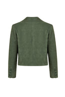 Cassandra Kadın Yeşil Slim-Fit Süet Deri Ceket | Derimod