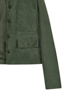 Cassandra Kadın Yeşil Slim-Fit Süet Deri Ceket | Derimod