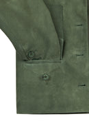 Cassandra Kadın Yeşil Slim-Fit Süet Deri Ceket | Derimod