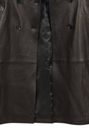 Evita Kadın Siyah Kemer Detaylı Deri Trençkot | Derimod