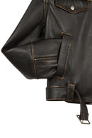 Nina Kadın Siyah Vintage Deri Ceket | Derimod