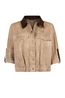 Mexico Kadın Bej Oversize Süet Deri Ceket | Derimod