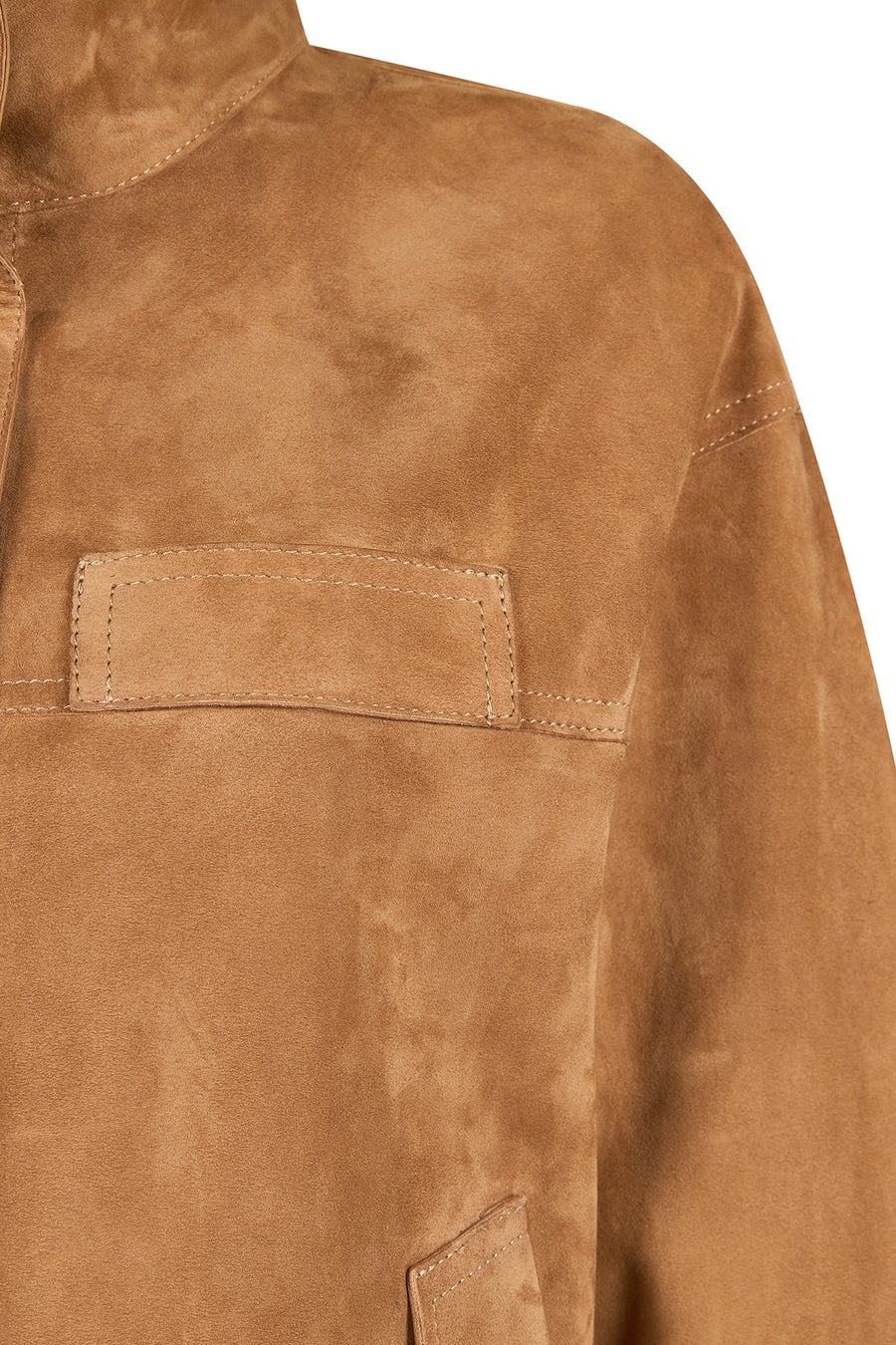 Sandiego Woman Camel Oversize Suede Jacket