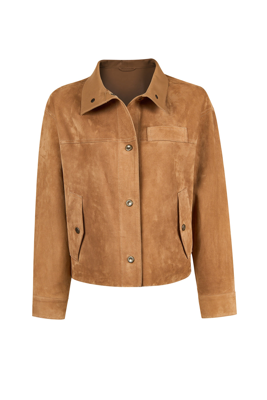 Sandiego Woman Camel Oversize Suede Jacket