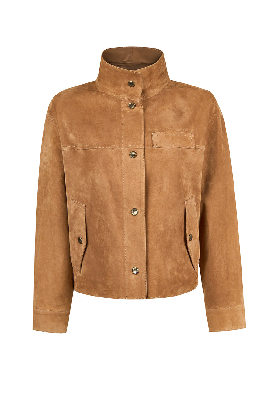 Sandiego Woman Camel Oversize Suede Jacket
