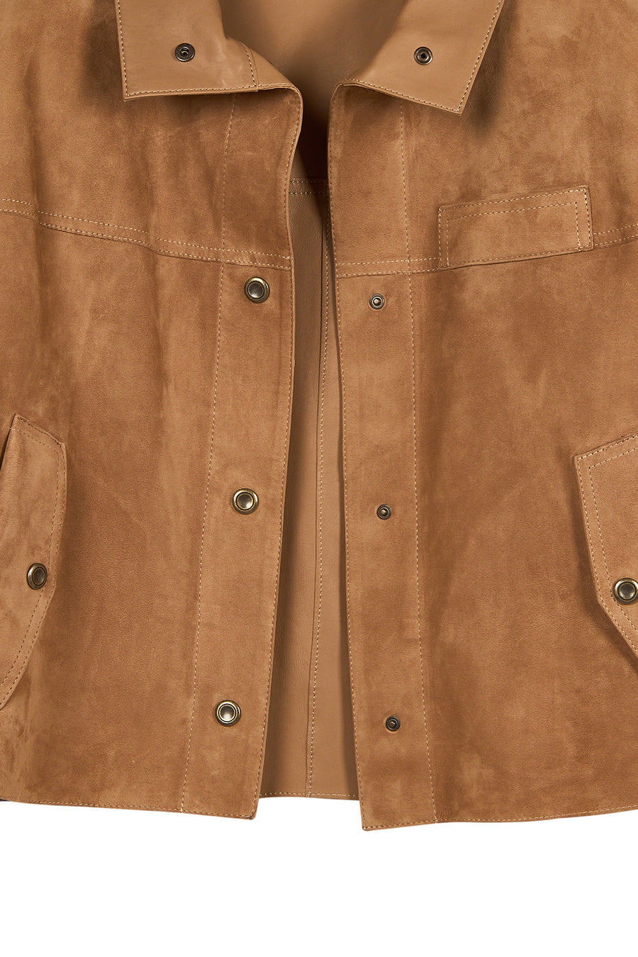 Sandiego Woman Camel Oversize Suede Jacket