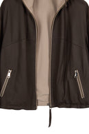 Arlin Woman Brown Reversible Oversized Leather Jacket | Derimod