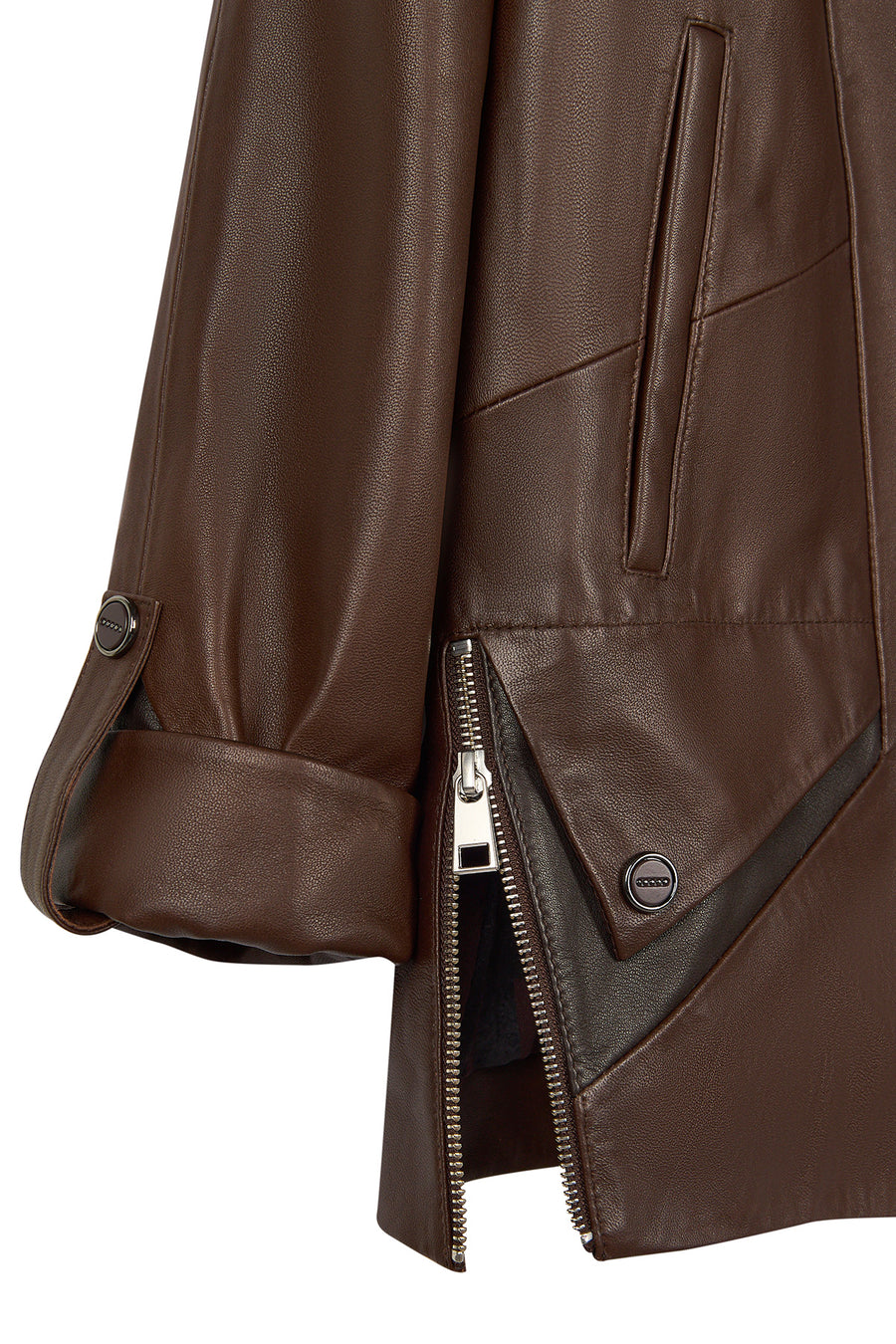 Selia Woman Brown Hooded Leather Coat