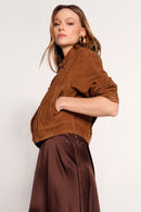 Tiffany Kadın Viski Kısa Süet Deri Ceket | Derimod