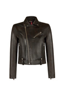 Newyork Kadın Bronz Biker Deri Ceket | Derimod