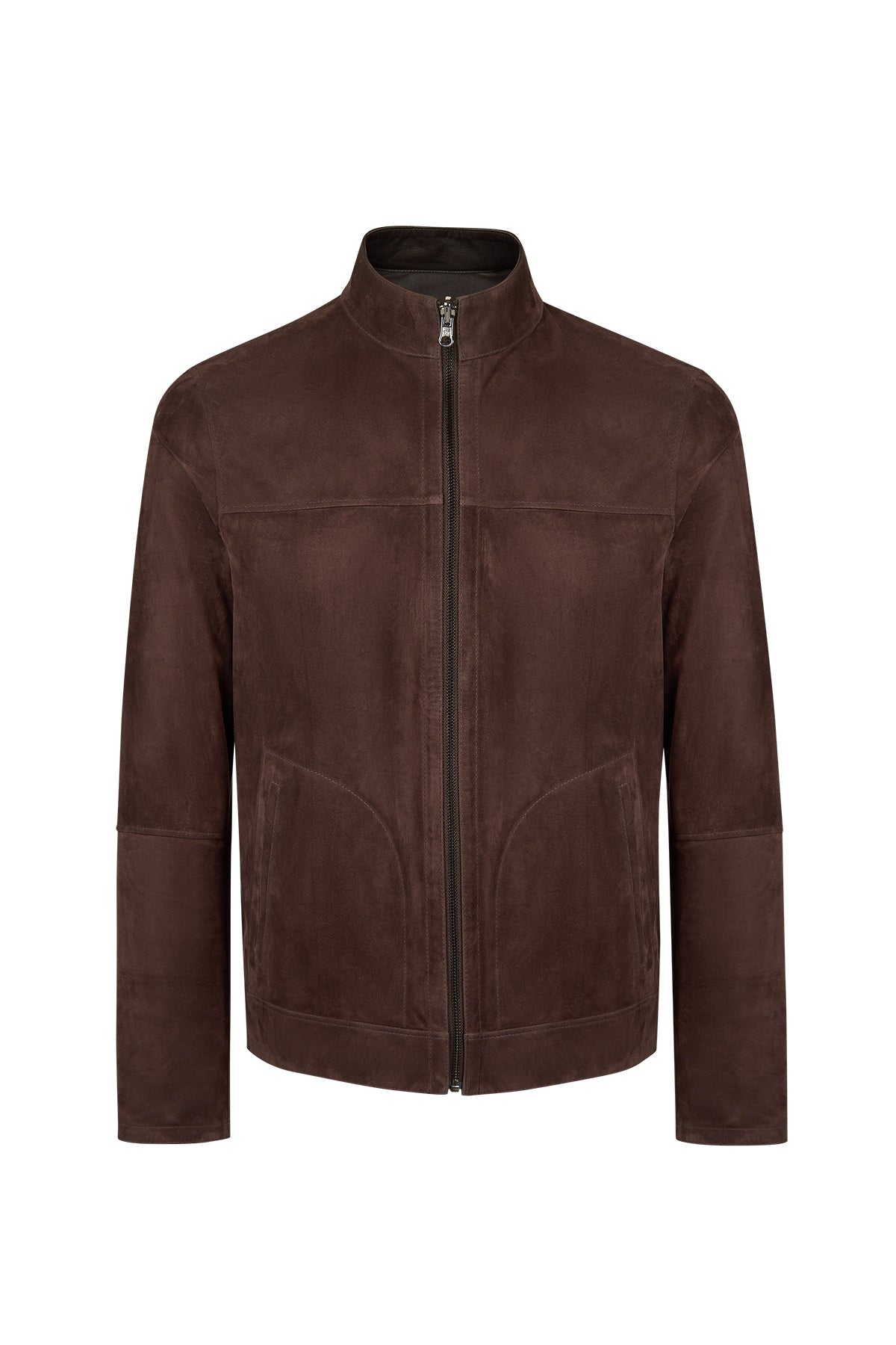 Clint Erkek Kahverengi Hakim Yaka Çift Tarflı Süet Deri Ceket 26SGD648110 | Derimod