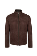 Clint Erkek Kahverengi Hakim Yaka Çift Tarflı Süet Deri Ceket | Derimod